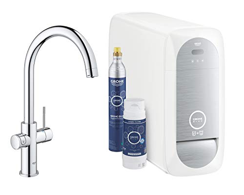 GROHE Blue Home - Starter Kit (C- Auslauf, 3 gefilterte und gekühl...