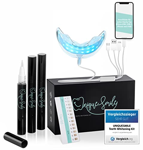 Hochwertiges Teeth whitening kit von UniqueSmile - All in One Bundl...