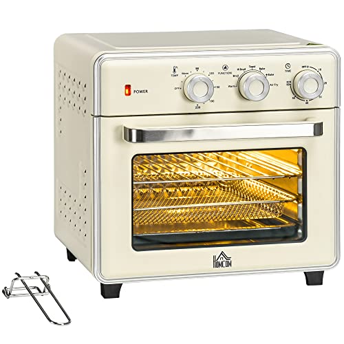 HOMCOM Minibackofen 20L, 5 in 1 Pizza-Ofen inkl. Backblech Set, Fri...