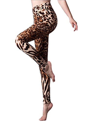 IBAIOU Bequeme Leopardenflecken Hosen Leggings Yogamosen Hochtütig...