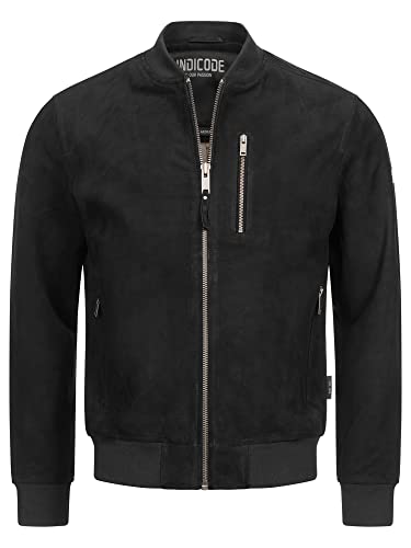 Indicode Herren Maddoc Lederjacke aus Ziegenleder in Wildleder-Opti...