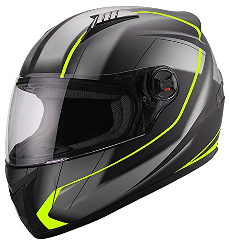 Integralhelm Helm Motorradhelm RALLOX 708 neon gelb grün schwarz m...