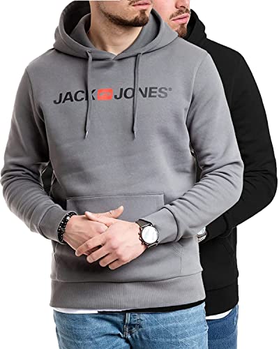 JACK & JONES Herren Hoodie Pullover mit Kapuze Sweatshirt Kapuzenpu...