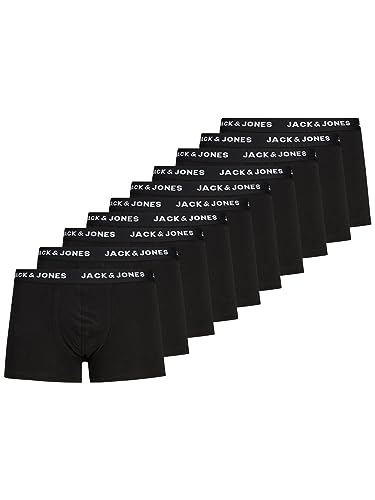 JACK & JONES Herren Jacsolid Trunks 10 Packs Boxershorts, Schwarz, ...