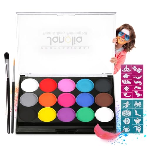 Janolia Gesichtsfarbe, Body Painting Kinderschminke Set mit 15 Farb...