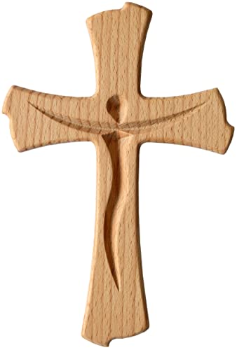 Kaltner Präsente Geschenkidee - Wandkreuz Echt Buche Holz Kreuz Kr...