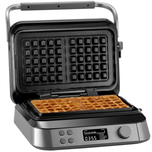 KLAMER Waffeleisen belgische Waffel, Waffeleisen doppelt mit 7 Stuf...