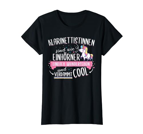 Klarinette Klarinettistin Einhorn Musik Spruch Geschenkidee T-Shirt...