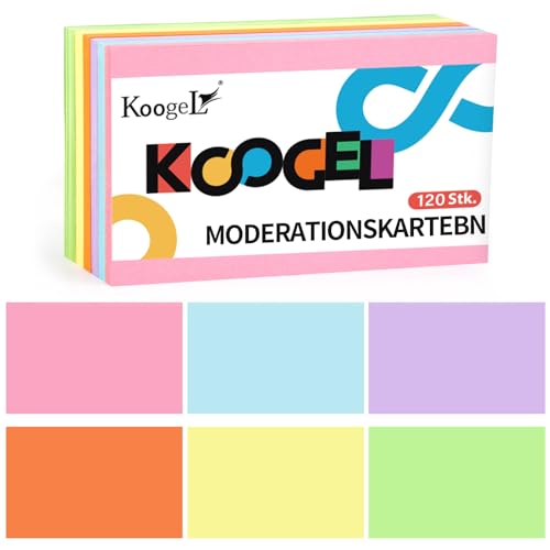 Koogel 120 Blätter Blanko Karteikarten, Lernkarten Moderationskart...