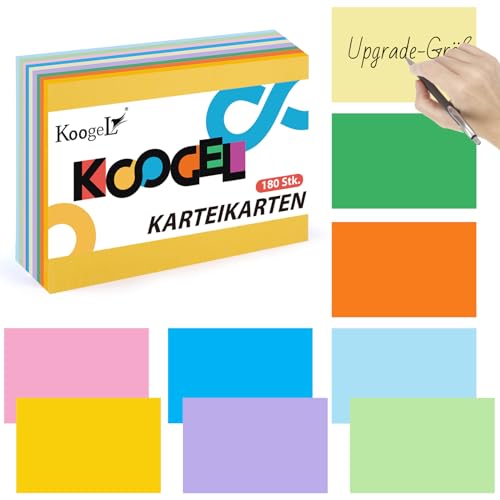 Koogel 180 Blätter Blanko Karteikarten, A6 Lernkarten Moderationsk...