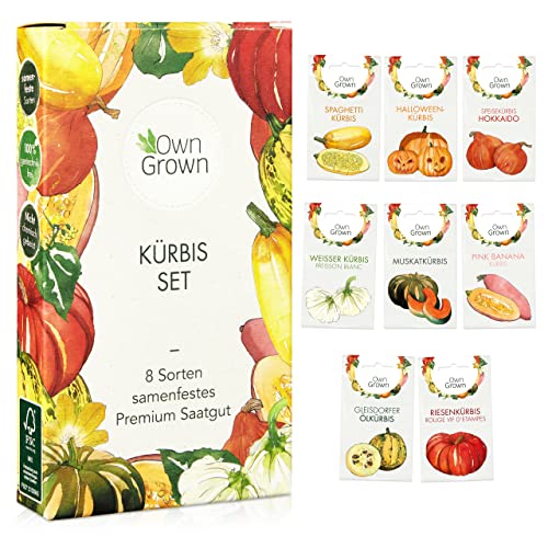 Kürbis Samen Set: 8 Sorten Premium Kürbis Saatgut für die Anzuch...