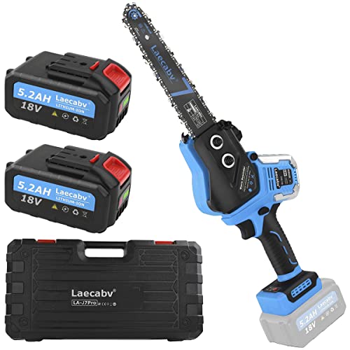 Laecabv 7 Zoll Mini-Kettensäge mit tragbarer Batterie zum Schneide...