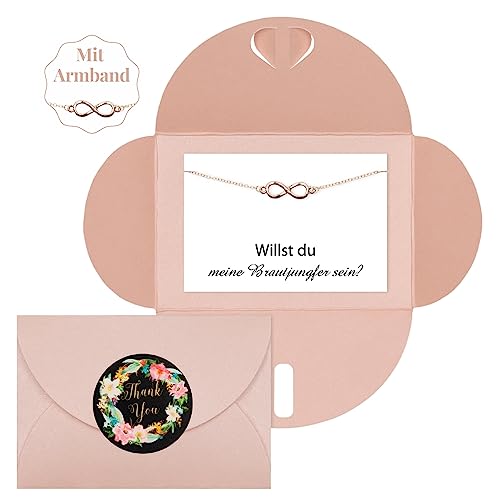 Lillyville I Brautjungfer Karte mit Armband I Brautjungfer Geschenk...