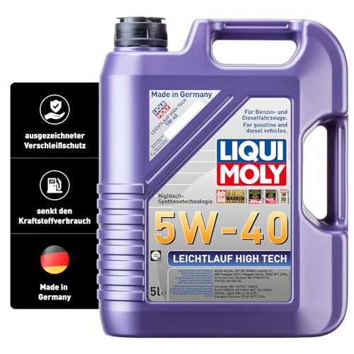 LIQUI MOLY Leichtlauf High Tech 5W-40 | 5 L | Synthesetechnologie M...