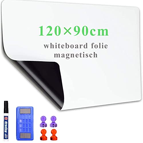 Lyzzxi Whiteboard Folie, 120 * 90cm Magnetisch Selbstklebend Weißw...