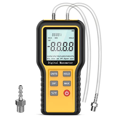 Manometer, Professionelles Luftdruckmesser, Handheld HVAC Manometer...