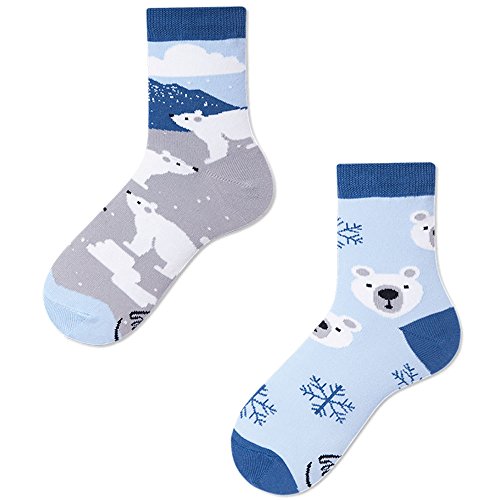 Many Mornings Unisex Kinder Polar Bear Kids Mismatched Socken, Mult...