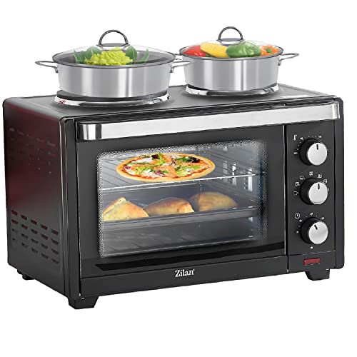 Mini Backofen mit Herdplatten 28 Liter | Elektrischer Drehspieß | ...