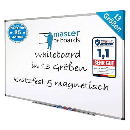 MOB Profi-Whiteboard Magnettafel - 90x60cm - Alurahmen, magnetisch ...