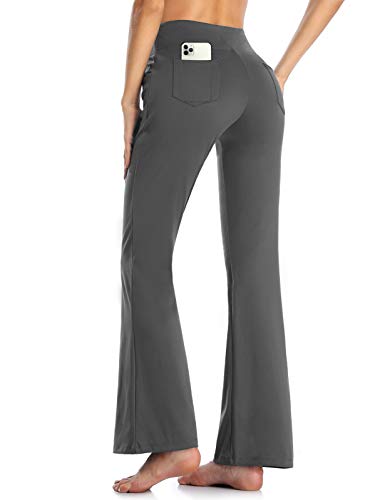 MOVE BEYOND Butterweiche Damen Bootcut Yogahose mit 4 Taschen Bauch...