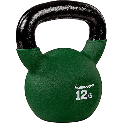 MOVIT Kettlebell PRO, Kugelhantel aus Gusseisen mit Neoprenbeschich...