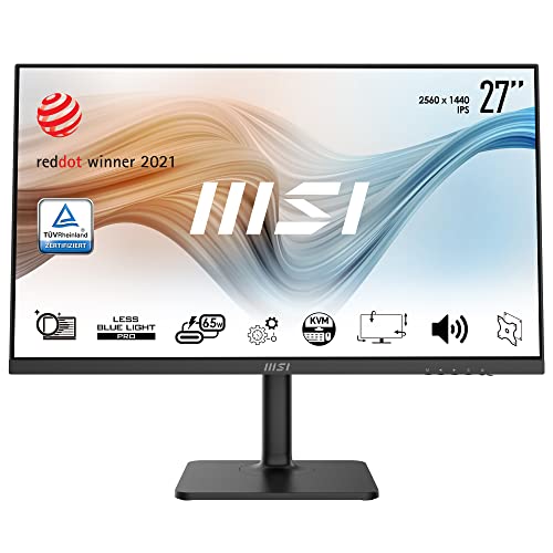 MSI Modern MD272QPDE 27 Zoll Business Monitor, WQHD (2560x1440), 75...