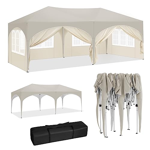 WOLTU Pavillon, Faltpavillon 3x6 m, mit 6 Seitenwänden, Partyzelt ...