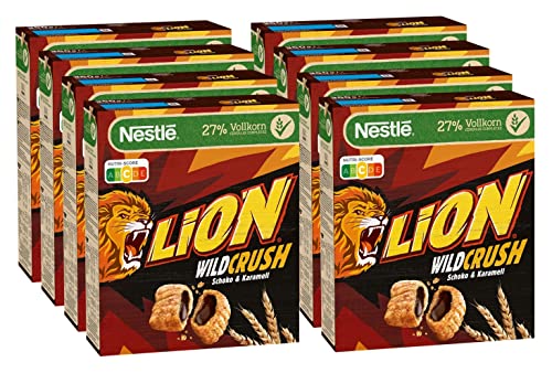 Nestlé Cerealien LION WildCrush, Schoko & Karamell Frühstücks-Ce...