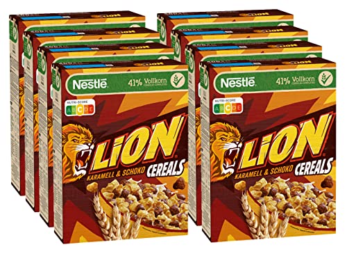 NESTLÉ LION Cereals, Schoko Cerealien mit Karamell und 41% Vollkor...