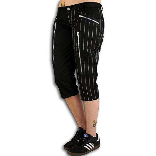 Nix Gut - Stripes, Frauenshort im Slim-Fit-Style, Farbe: Schwarz, G...