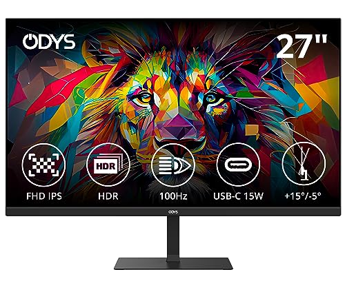 ODYS i27 Monitor im rahmenlosen Design 69cm (27 ) Full-HD Monitor m...