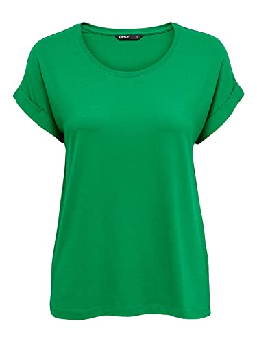 ONLY Damen Einfarbiges T-Shirt | Basic Rundhals Ausschnitt Kurzarm ...