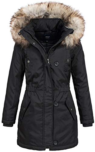 ONLY Damen Winterparka Kurzmantel Iris 15156574 Black L...