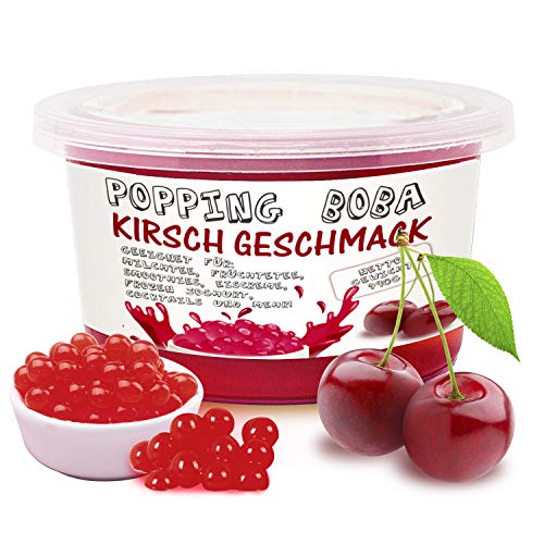 Original Bubble Tea Perlen - 490g Boba Pearls Kirsch Geschmack, Pop...