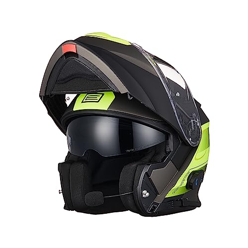 ORIGINE Motorradhelm Bluetooth Klapphelm Integralhelm Mit Doppelvis...