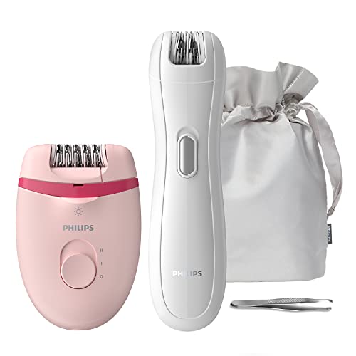 Philips Epilierer-Set - Glatte Haut wochenlang, Mini-Epilierer für...