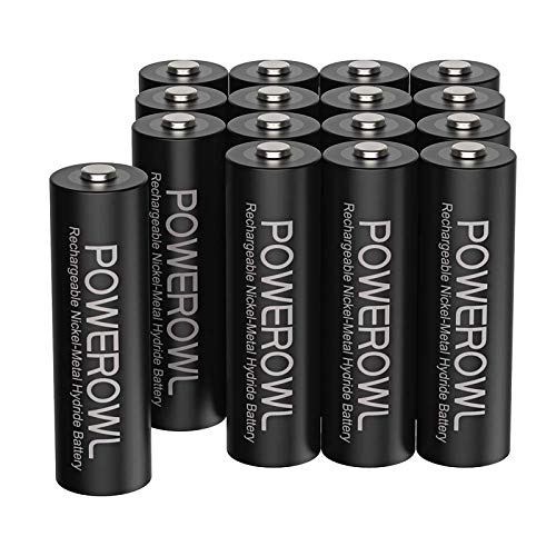 POWEROWL Akku AA 2800mAh AA Akku Wiederaufladbare 16 Stück (Gering...