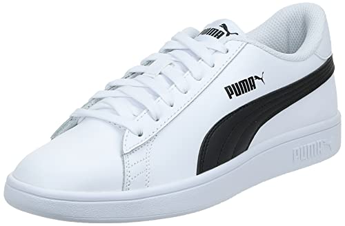 PUMA Unisex SMASH V2 L Low-Top Trainers, PUMA WHITE-PUMA BLACK, 43 ...