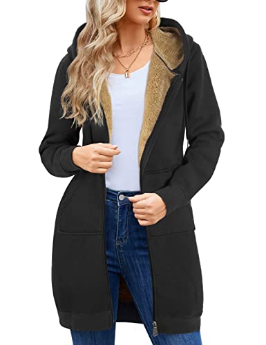 RITOSTA Damen Hoodie Fleecejacke Kapuzenjacke mit Zip Winterjacke L...