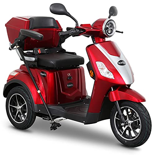 Rolektro Elektromobil E-Trike-15 V.2 Rot - 15km h Seniorenmobil - 1...