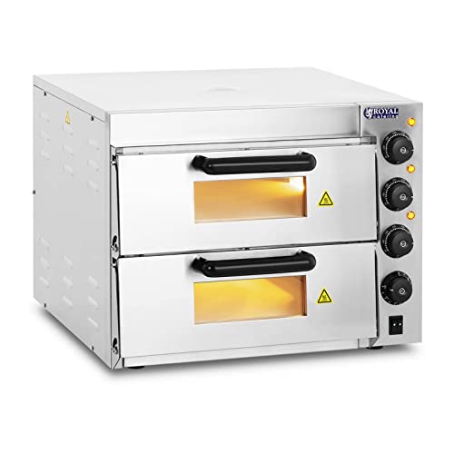 Royal Catering RCPO-3000-2PS-1 Pizzaofen elektrisch 2 Kammern Pizza...