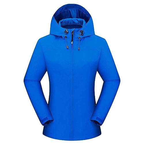 Rumity Regenmantel Damen Outdoorjacke Wasserdicht Lang Regenjacke m...