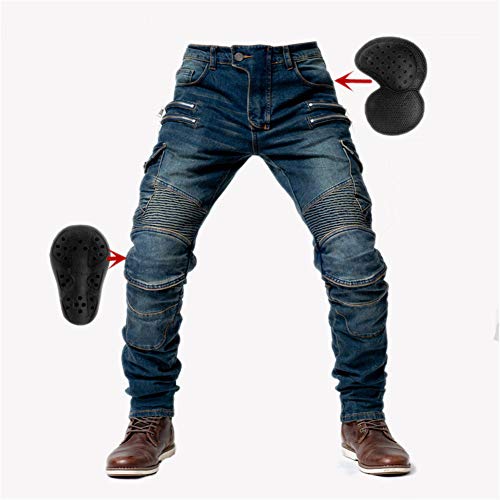 SHUOJIA Herren Motorradhose Jeans mit Schutz Motorrad Biker Pant 4 ...