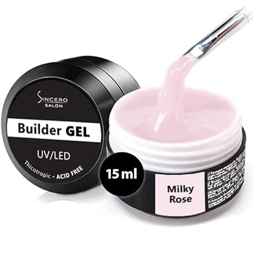 SINCERO SALON Aufbaugel für Gelnägel - Milky Rose - UV Gel zur Na...