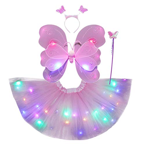 SOIMISS Kleine Mädchen LED Fee Prinzessin Kostüm Set Schmetterlin...