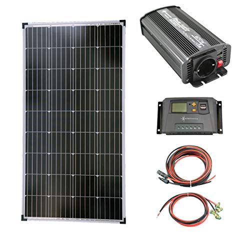 solartronics Komplettset 1x130 Watt Solarmodul 600 Watt Wandler Lad...