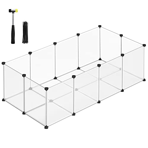 SONGMICS Freigehege mit Bodenplatten, Laufstall, Meerschweinchen Ge...