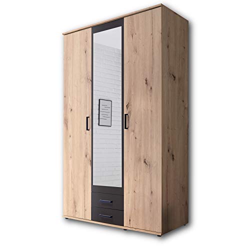 Stella Trading CHICAGO Eleganter Kleiderschrank mit viel Stauraum -...