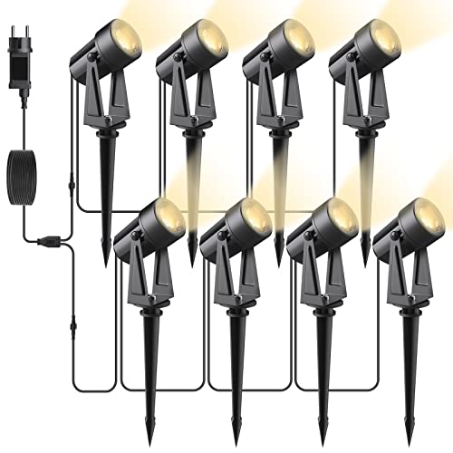 Svater Gartenbeleuchtung LED Außen, 28m 92ft 8er-1 Set 2400LM 8 * ...