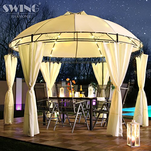 Swing & Harmonie Luxus Pavillon mit LED Beleuchtung - Hochwertiges ...